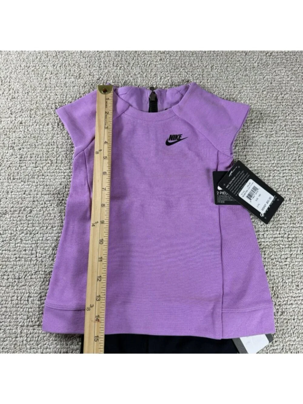 Nike 2 Piece Set Crib Style Shirt And Leggings Purple Black Size 18 Months